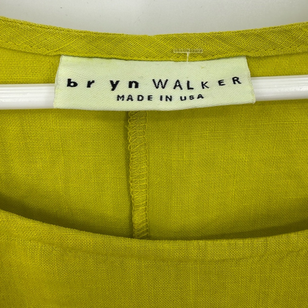 BRYN WALKER 100% Heavy Linen LEO bright green  Lagen look Hilo TUNIC L - Picture 6 of 9